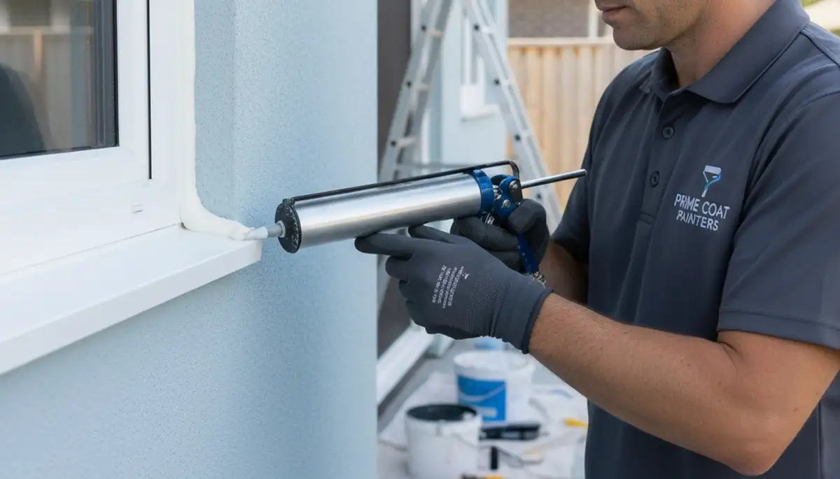 Professional caulking and sealing on San Mateo, CA home exterior by expert house painters