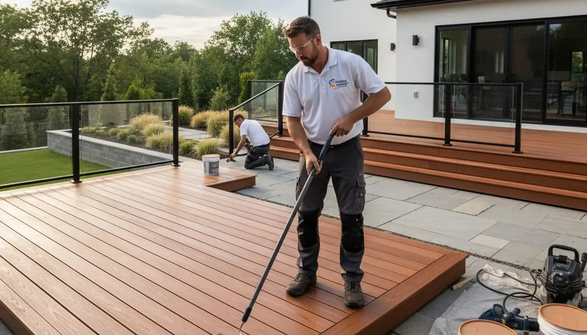 Professional deck staining and refinishing in San Mateo, CA enhancing wood protection and curb appeal