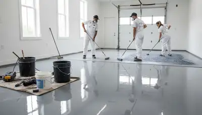 Professional epoxy floor coating in San Mateo CA for durable, glossy garage and concrete flooring