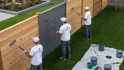 Professional fence painting service in San Mateo, CA with durable coastal weather protection