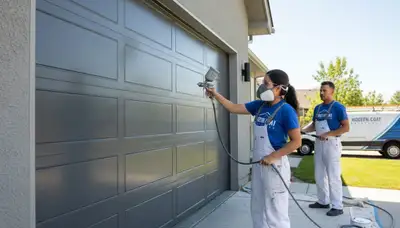 Professional garage door painting in San Mateo, CA with durable, weather-resistant finish