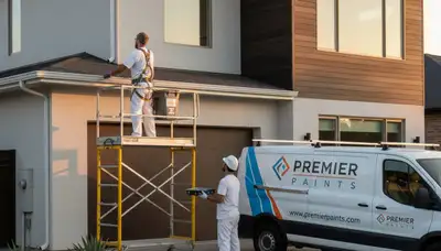 Professional gutter painting on home exterior in San Mateo, CA by expert house painters
