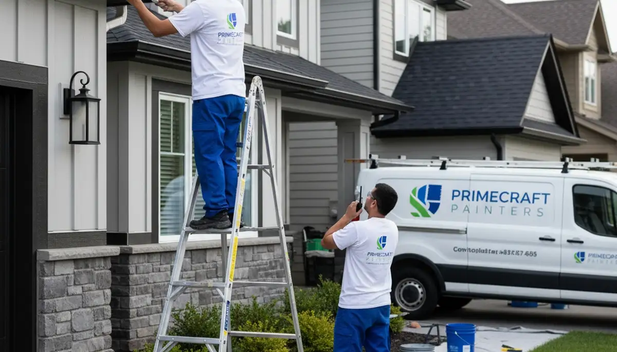 Professional gutter painting on a coastal home in San Mateo, CA by expert house painters