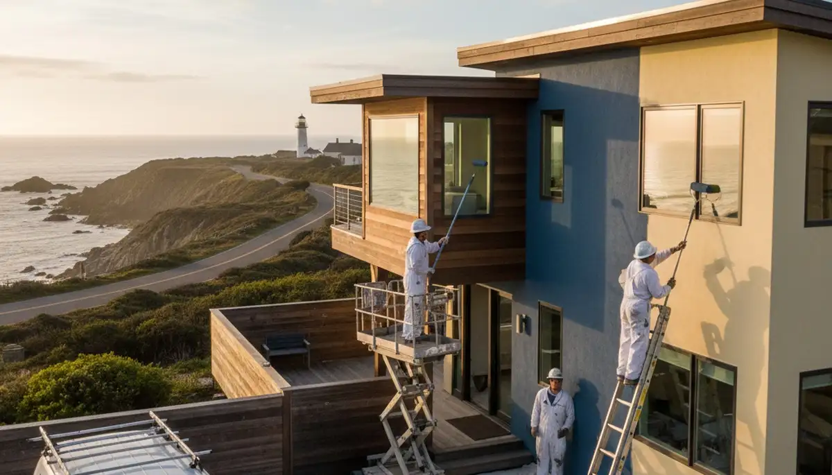 House painting team in San Mateo, CA providing residential exterior and interior painting services