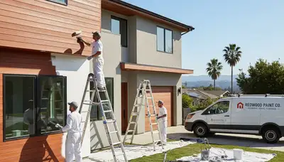 Professional house painting service in San Mateo, CA exterior home painters at work