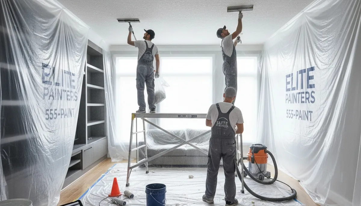 Professional popcorn ceiling removal and repainting in San Mateo, CA home interior