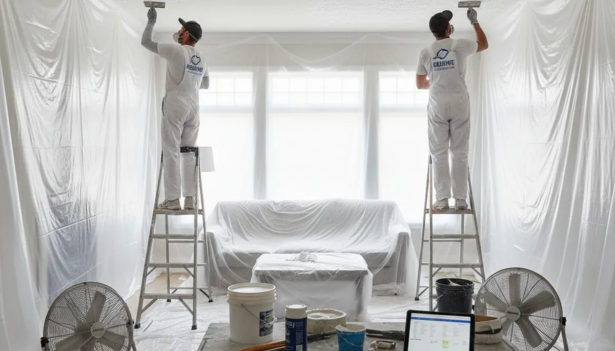 Professional popcorn ceiling removal by expert house painters in San Mateo, CA