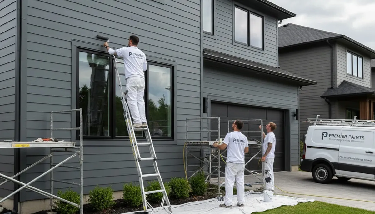 Professional siding painting on coastal home in San Mateo, CA by local exterior painting experts