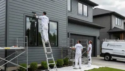 Professional siding painting on coastal home in San Mateo, CA by local exterior painting experts