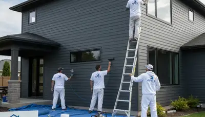 Professional siding painting on coastal home in San Mateo, CA for durable, weather-resistant finish