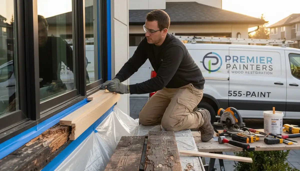 Professional wood rot repair and exterior restoration by house painters in San Mateo, CA